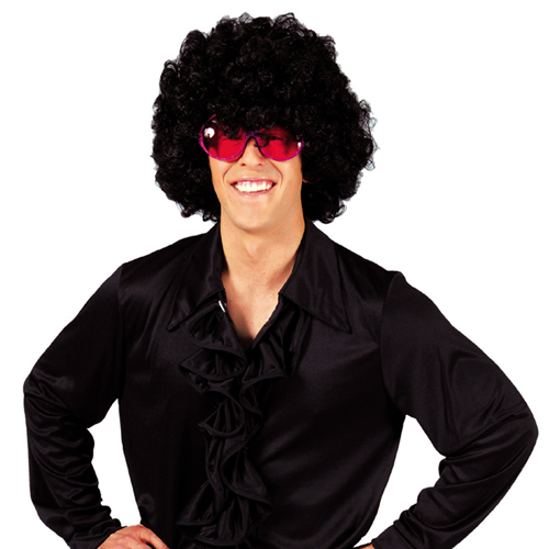 Black disco shirt with ruffles Black disco shirt with ruffles